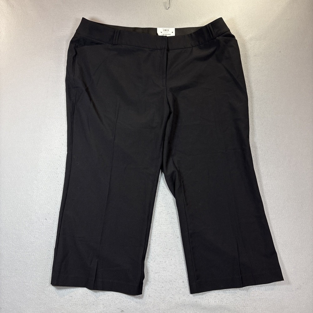 INC International Concepts Women's Trousers Black Curvy Mid Rise Boot Leg NWT 28